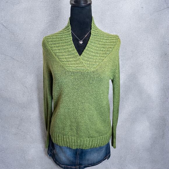 St. John’s Bay 2010s Green Cowl Neck Knit Pullover Sweater Medium - Picture 3 of 8